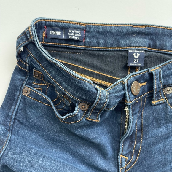 $149 True Religion 27 Jennie Mid Ride Curvy Skinny Jean Denim Stretchy - Picture 4 of 4